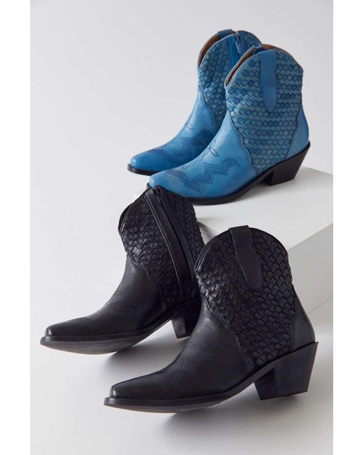 Urban Outfitters Blue Uo Monty Woven Cowboy Boot