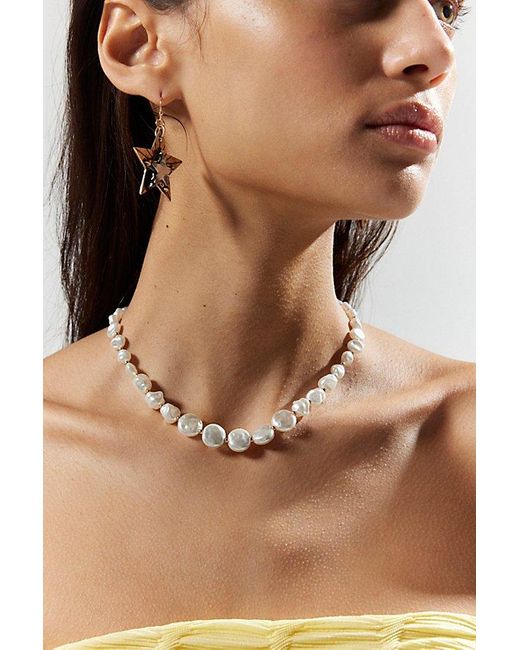 Urban Outfitters White Chain & Pearl Toggle Layered Necklace