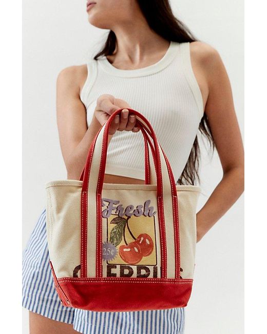 BDG Red Graphic Mini Canvas Tote Bag