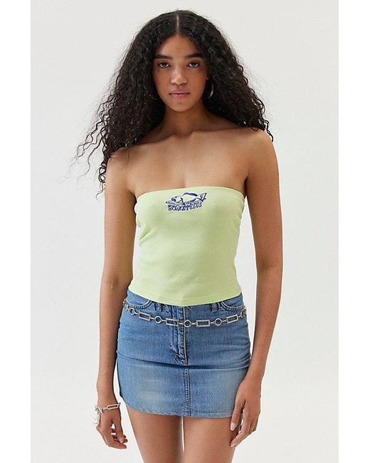 Urban Outfitters Green Bon Appetit Embroidered Tube Top