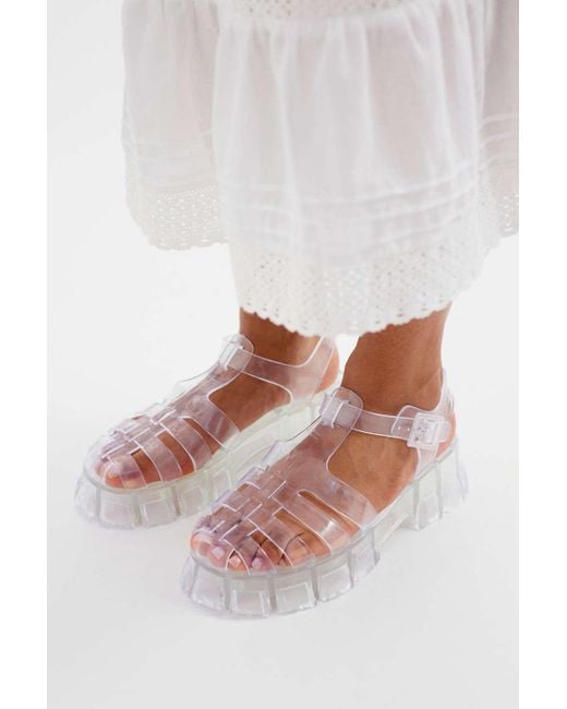 Urban Outfitters White Uo Halle Jelly Fisherman Sandal