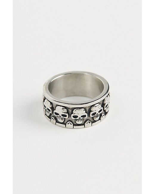 Urban Outfitters Metallic Skull Band Ring for men