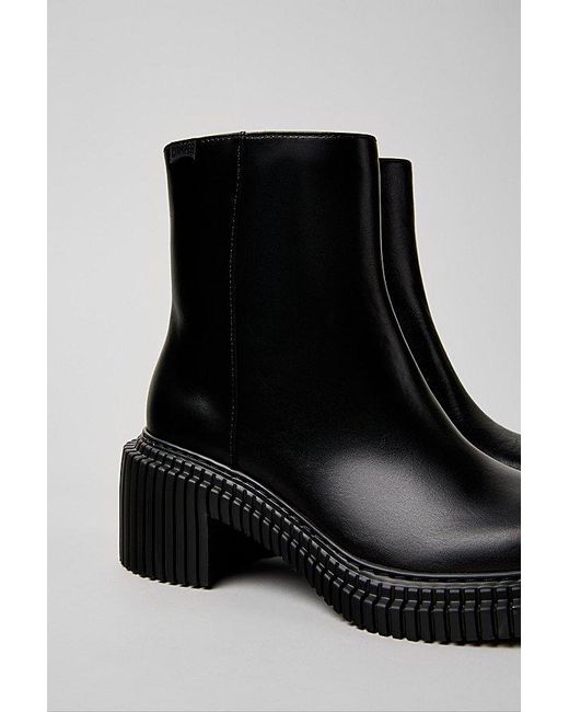 Camper Black Pix London Leather Zip-Up Boot