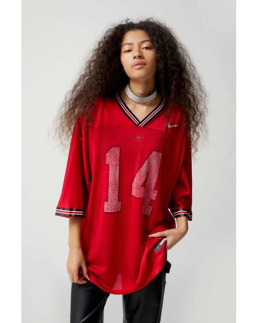 Urban Renewal Vintage Oversized Football Jersey in Red | Lyst