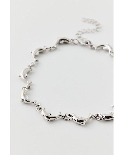 Urban Outfitters Blue Dolphin Charm Anklet