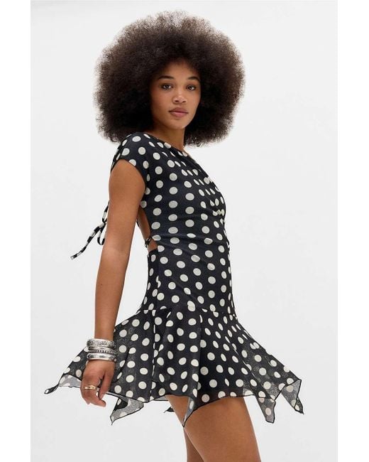 Silence + Noise White Silence + Noise Alyssa Backless Mesh Mini Dress