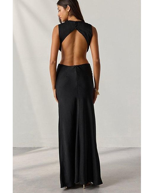 Bardot Black Esfria Twist-Front Open Back Cutout Maxi Dress