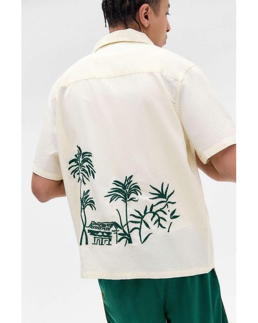 Ayker White Scenic Embroidered Short Sleeve Shirt S At Urban Outfitters for men