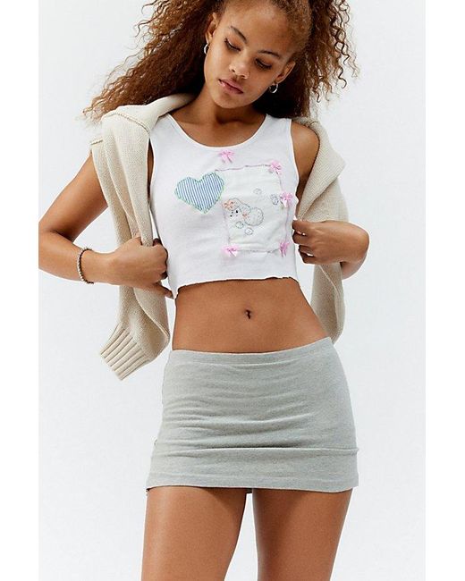 Out From Under Gray Bec Low-Rise Micro Mini Skort