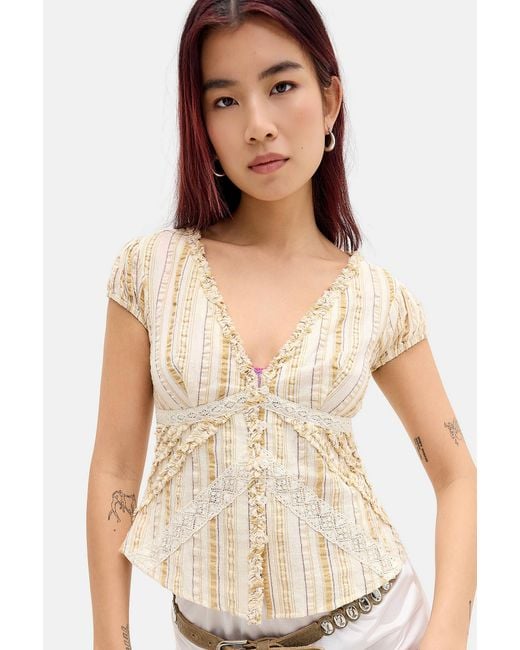 Kimchi Blue Natural Robyn Ruffle Blouse