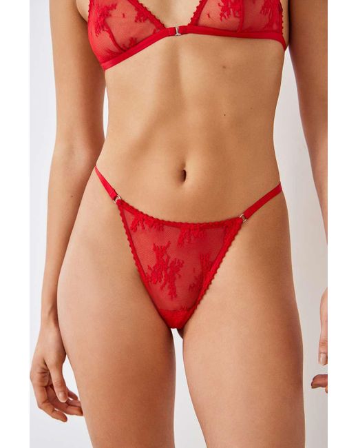 Out From Under Red Firecracker Lace Thong