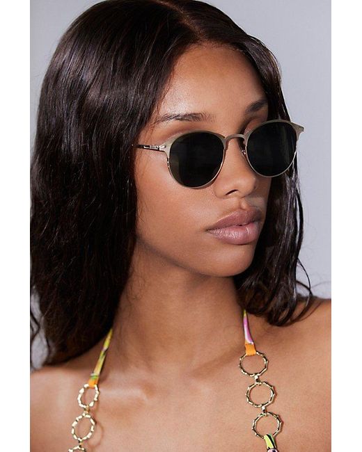 Urban Outfitters Black Uo Essential Metal Half-Frame Sunglasses