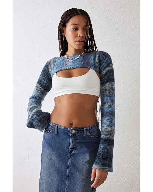 Urban Outfitters Blue Uo Space-dye Shrug