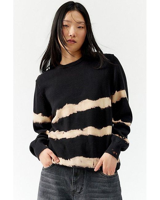 Urban Renewal Black Remade Bleached Striped Sweater