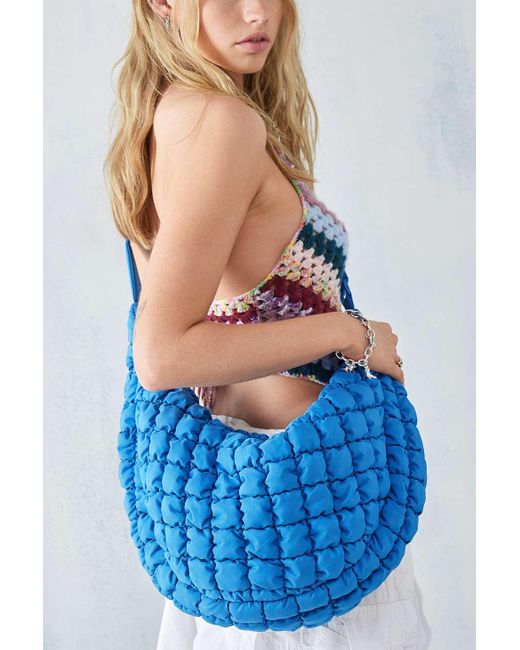 iets frans Blue Quilted Popcorn Sling Bag