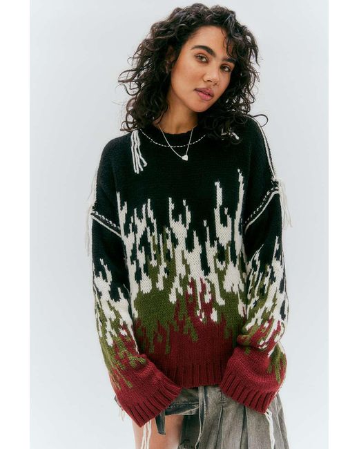 The Ragged Priest Multicolor Burn Chunky Knit Jumper Top S At Urban Outfitters