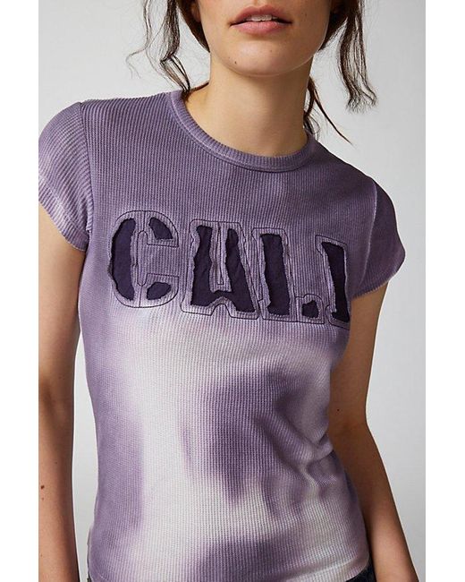 Urban Outfitters Purple Destination Thermal Baby Tee