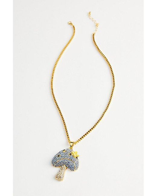 Urban Outfitters Multicolor Iced Mushroom Pendant Necklace for men