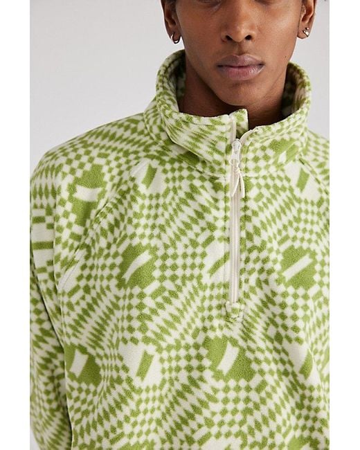Without Walls Green Fleece Popover Jacket for men