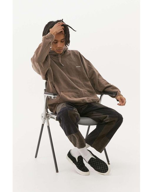 Cotton Brown Over-dyed Hoodie for Men 
