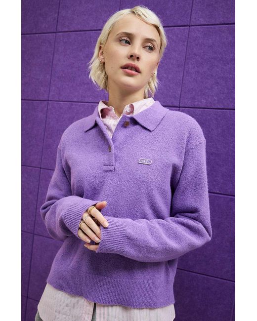 iets frans Purple Collins Polo Jumper
