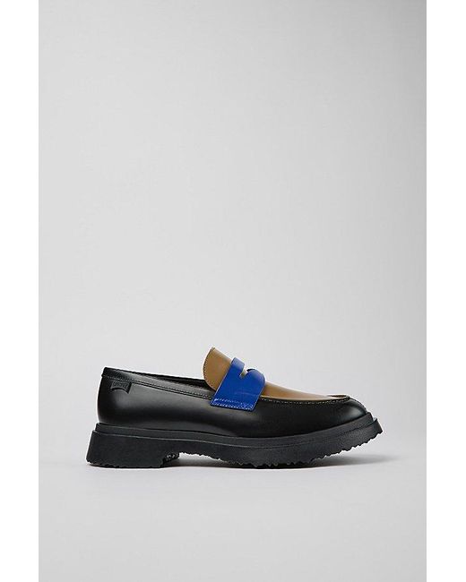 Camper Blue Walden Leather Moc Toe Loafer Shoe for men