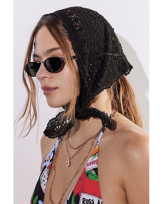 Urban Outfitters Black Xl Crochet Headscarf