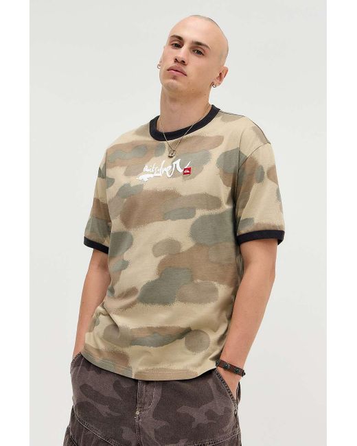 Quiksilver Natural Uo Exclusive Camo Ringer T-shirt M At Urban Outfitters for men