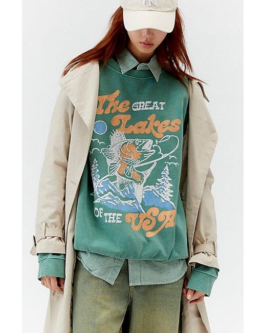 Urban Outfitters Green The Great Lakes Pullover Sweatshirt