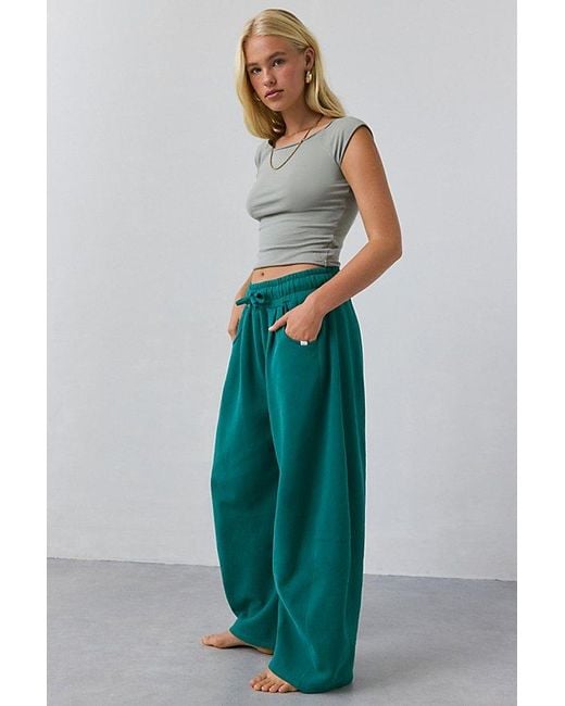 Out From Under Green Essential Barrel Leg Full Length Sweatpant