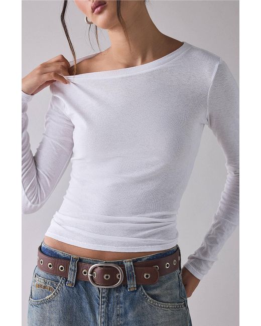 Urban Outfitters Gray Uo Spill The Tee Long Sleeve T-shirt