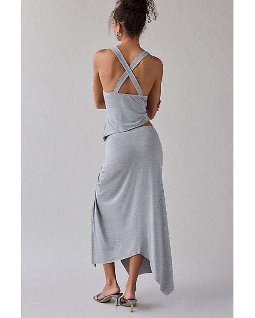 Urban Outfitters White Uo Avalon Asymmetric Jersey Knit Skirt 2-Piece Set