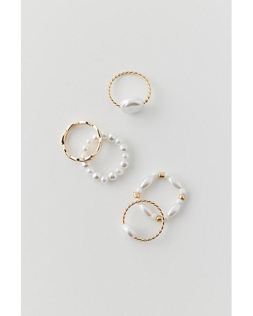 Urban Outfitters White Delicate Ring Set