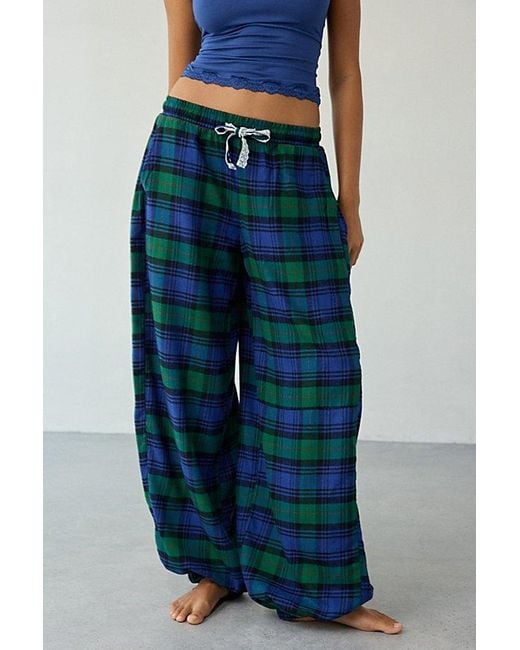 Out From Under Blue Your Dreams Brushed Flannel Lounge Jogger Pant