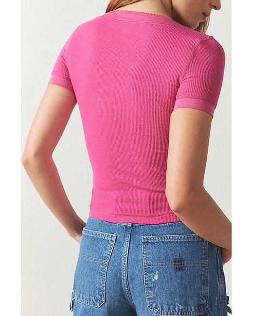 Out From Under Pink Harley Layering Short Sleeve Tee