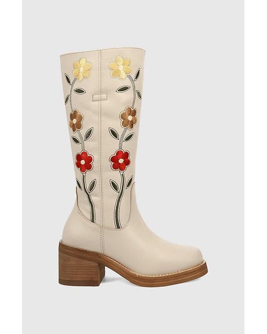 Dingo White Bloom Embroidered Leather Boot