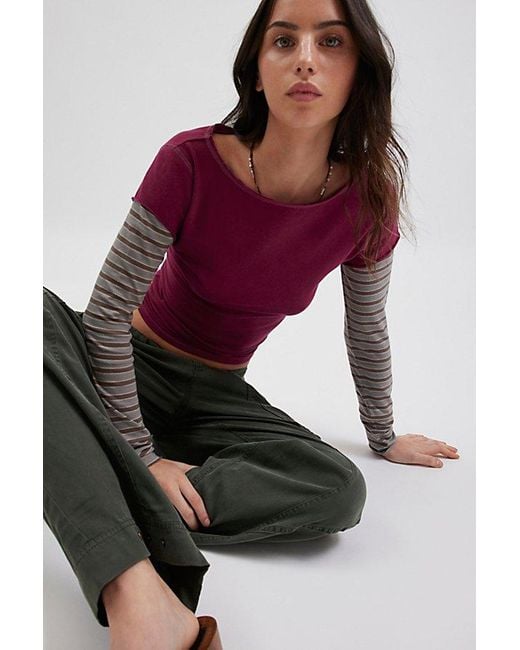 BDG Sloane Layered Twofer Long Sleeve Tee