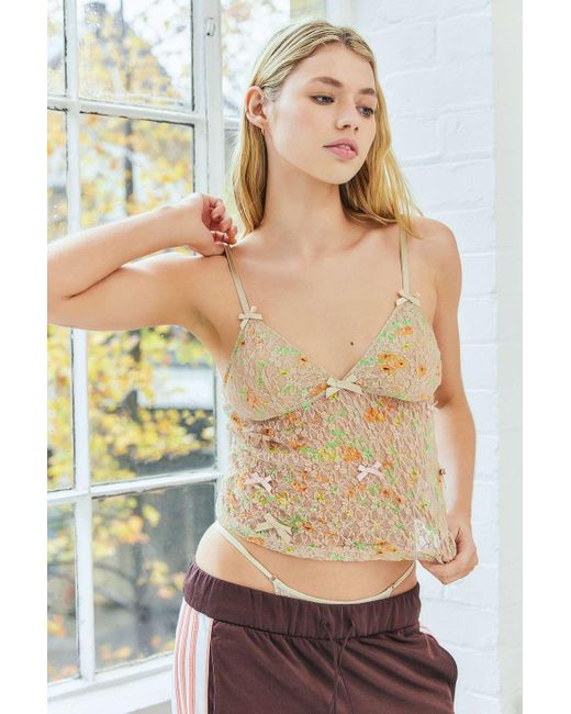 Out From Under Natural Je T'aime Printed Lace Cami