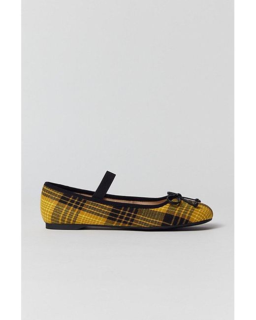 Urban Outfitters Black Uo Kendra Plaid Ballet Flat