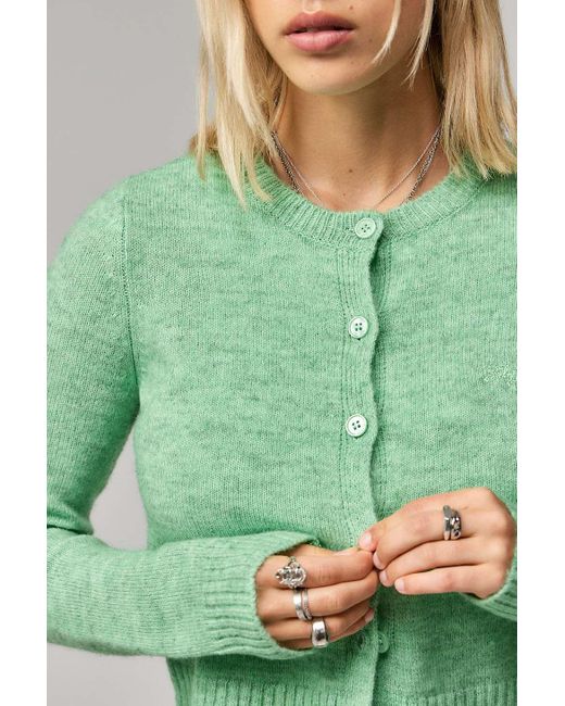 BDG Green Cosy Knit Cardigan