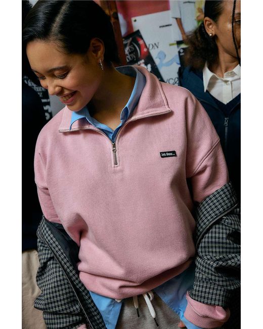 iets frans Pink Silas Quarter-zip Sweatshirt
