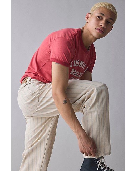 Obey Pink Baggy Stripe Pattern Jean for men