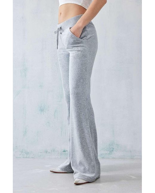 Juicy Couture Gray Grey Marl Lotus Low-rise Flare Track Pants