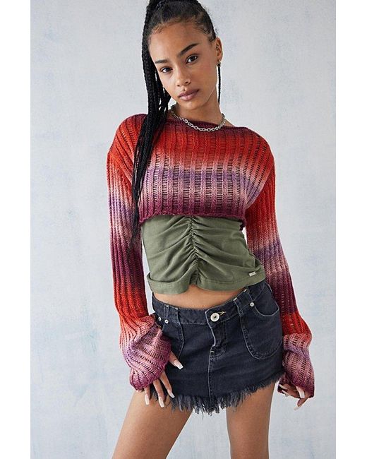 Urban Outfitters Uo Space-Dye Laddered Knit Shrug