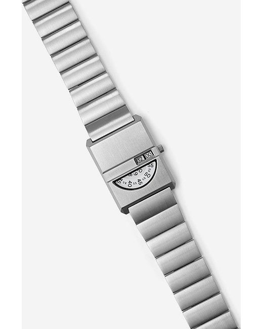 Breda Gray Pulse Tandem Metal Bracelet Watch for men