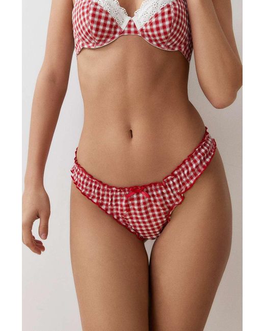 Out From Under Red Gingham Thong