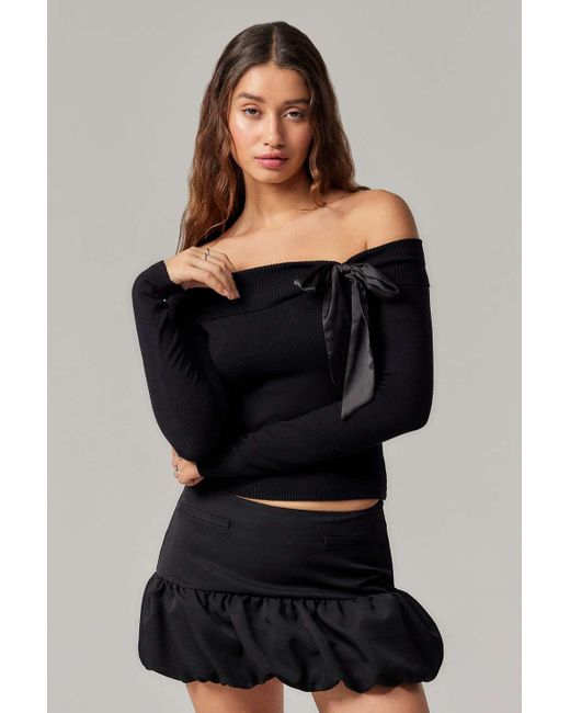 Motel Orianna Black Knit Top