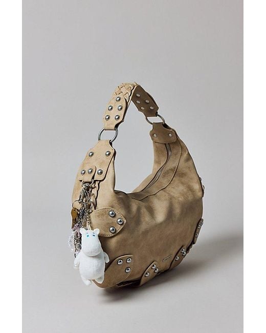 Silence + Noise Brown Emory Studded Hobo Bag
