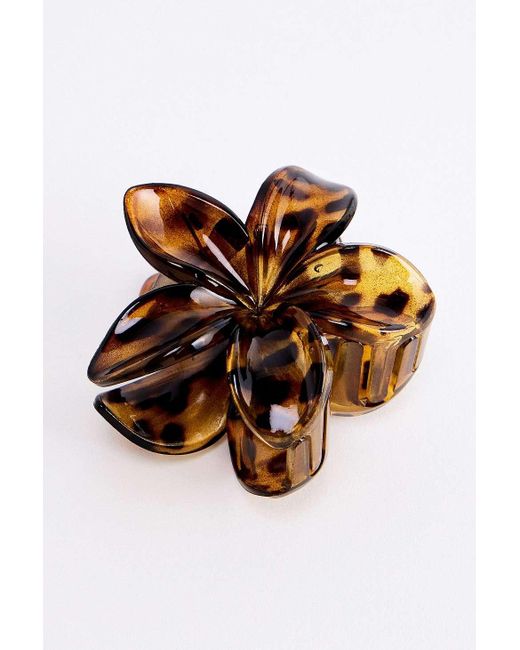 Urban Outfitters Brown Tort Shell Tropical Flower Claw
