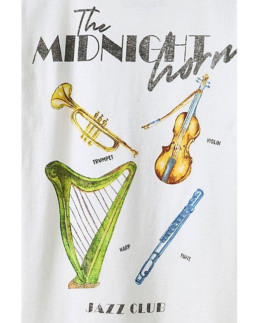 Urban Outfitters Blue Jazz Club Graphic Tee for men